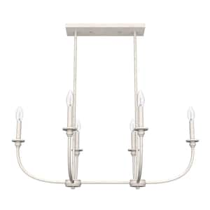 Southcrest 6-Light Distressed White Candlestick Chandelier