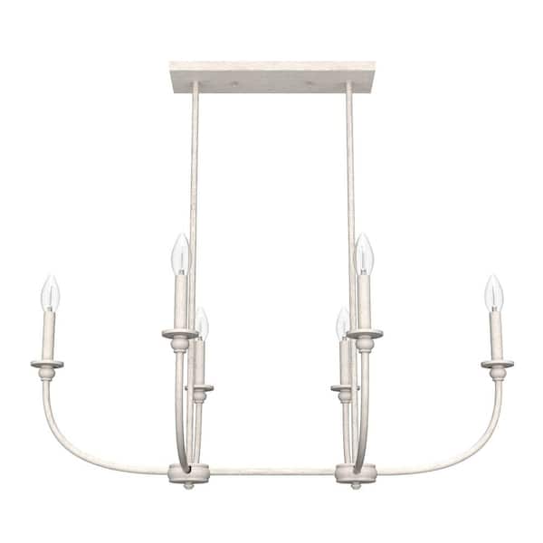 Southcrest 6-Light Distressed White Candlestick Chandelier