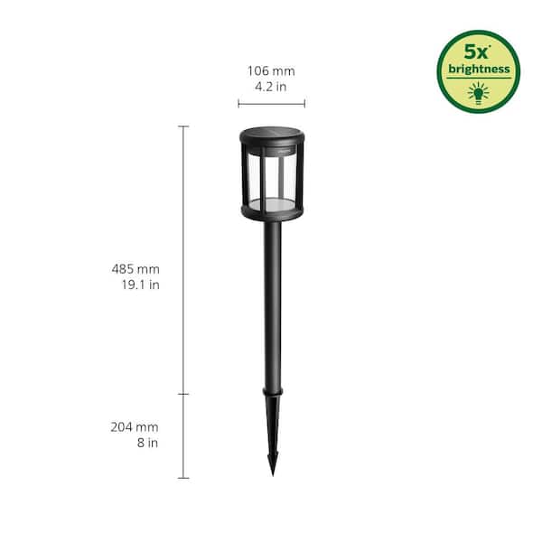 Classy Caps 2x Brighter (2.4-Lumen) 1-Watt Black Solar LED Post Light Classy Caps 2x Brighter (2.4-Lumen) 1-Watt Black Solar LED Post Light