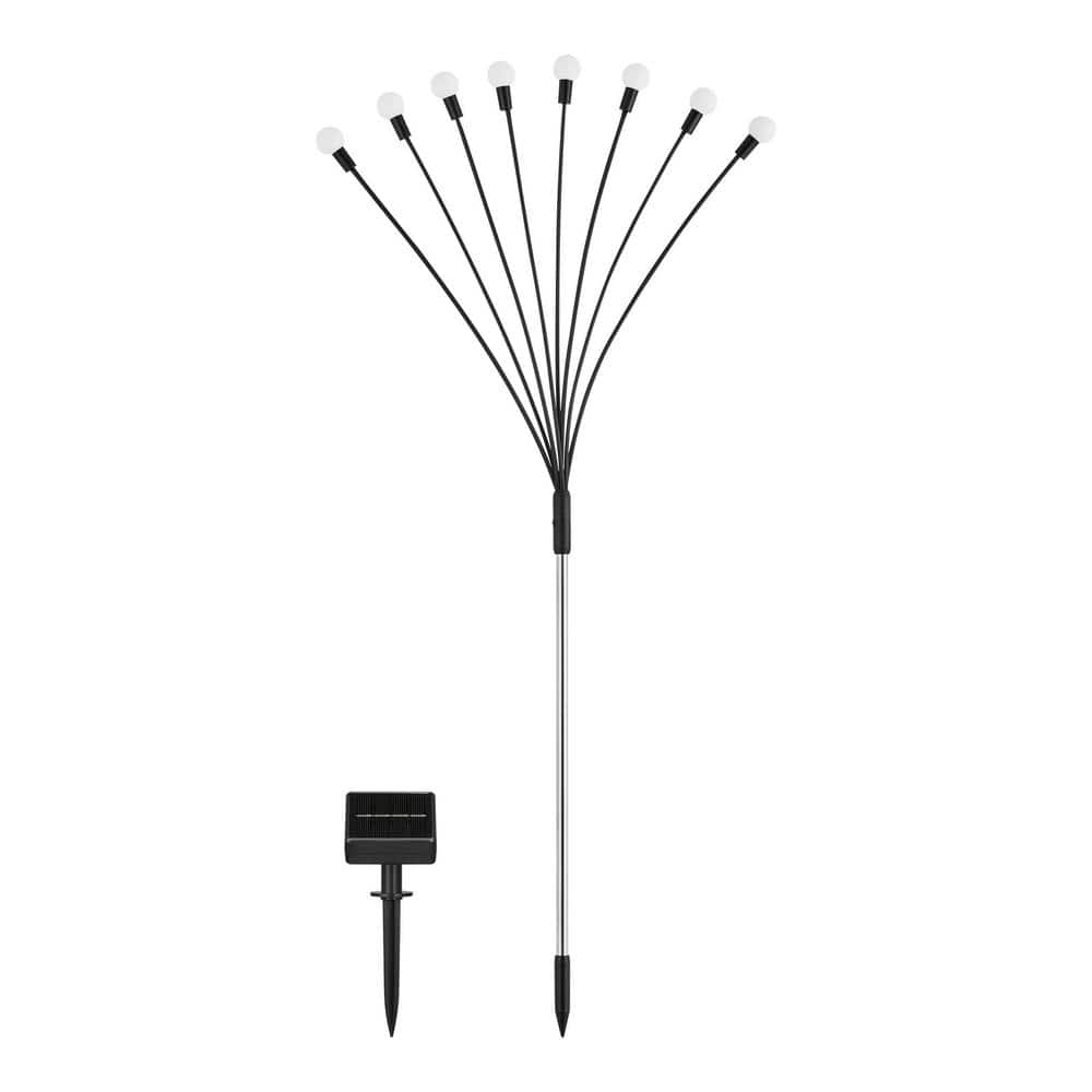 Hampton Bay Black Solar Powered Integrated LED Multi-Color