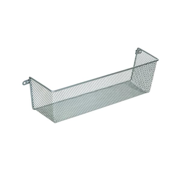 4 in. H x 14 in. W Chrome Alloy 1-Drawer Close Mesh Wire Basket