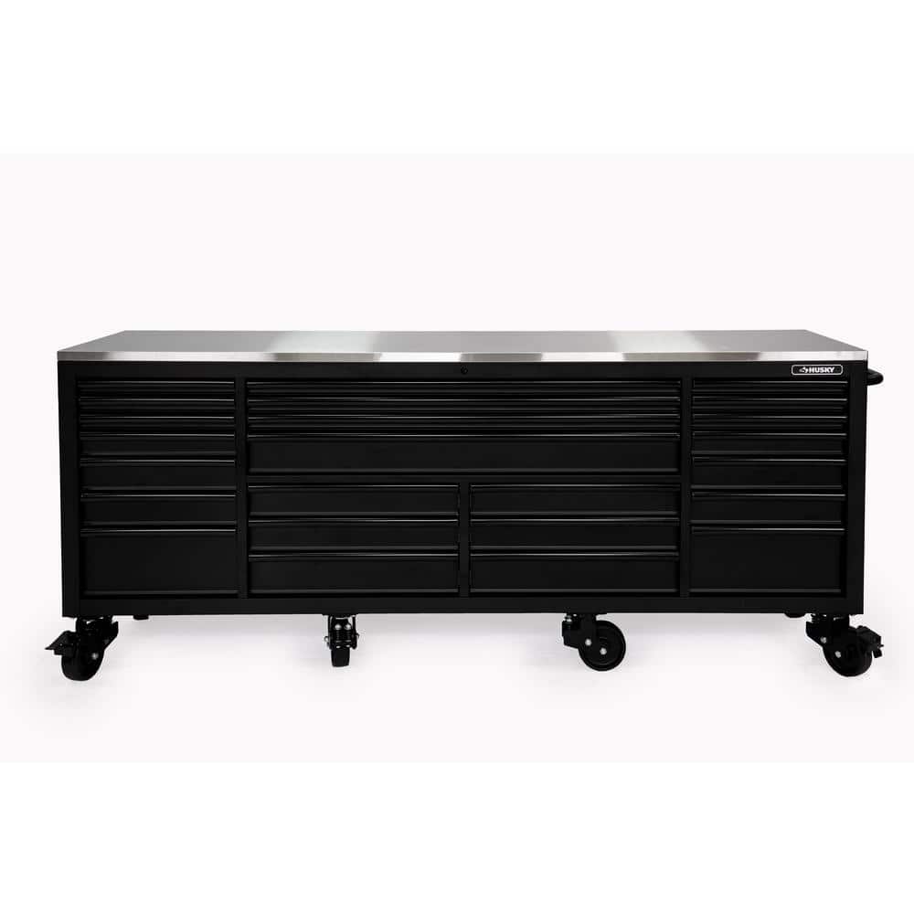 Tool Storage Heavy Duty 96 in. W x 24 in. D Matte Black Mobile Workbench Ca