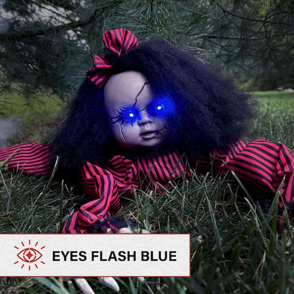 Haunted Hill Farm 9 in. Touch Activated Animatronic Doll HHGBGIRL-2LSA -  The Home Depot