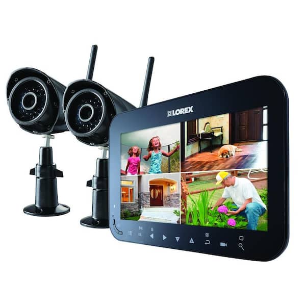 Lorex Wireless 4-Channel VGA Surveillance System with 2 Weather Resistance Cameras and 7 in. Monitor with SD Recording
