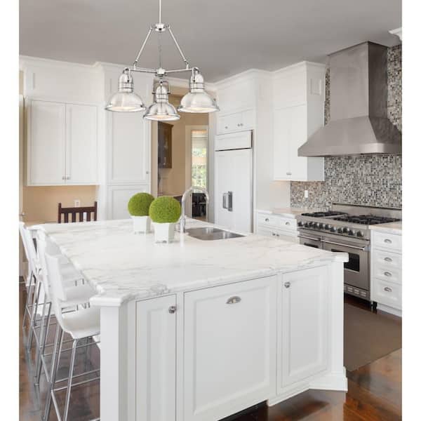Westinghouse Boswell 3 Light Brushed Nickel Chandelier With Prismatic Acrylic Lens 6333900 Westinghouse Boswell 3 Light Brushed, Polished Nickel Chandelier Kitchen