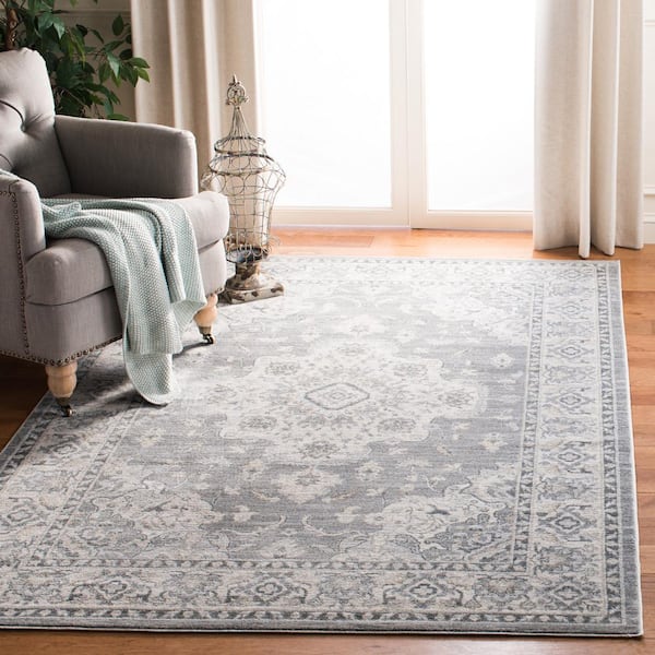 Isabella Gray/Light Gray 5 ft. x 8 ft. Geometric Area Rug