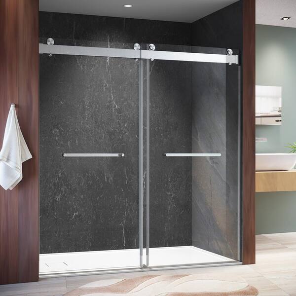 ELEGANT Sliding Shower Door 48 in. W x 76 in. H Sliding Shower Enclosure  with 3/8 in. Clear Tempered…See more ELEGANT Sliding Shower Door 48 in. W x