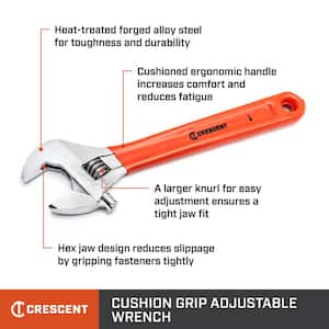 6 in. Chrome Cushion Grip Adjustable Wrench