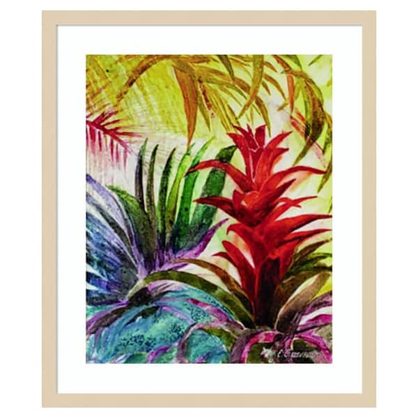 Amanti Art Tropic Botanicals VI by Marie Elaine Cusson 21 in. W x 25 in. H. Wood Framed Wall Art Print Framed in Brown
