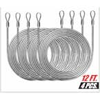 1/8 in. x 12 ft. Stainless Steel Vinyl Coated Extension Wire Rope w/ Looped Ends for Rectangle Sun Shade Sails (4-Piece)