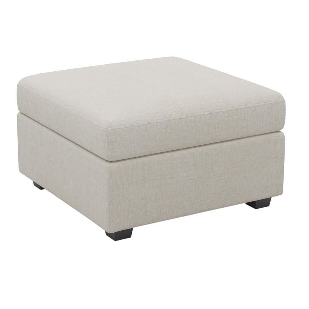 Chenille Square Storage Ottoman Large Ottoman