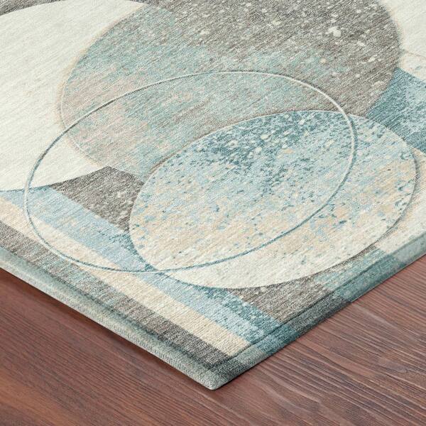 Chantille Machine Washable Indoor/Outdoor Abstract ACN2778 Teal 10 ft. x 14 ft. Area Rug