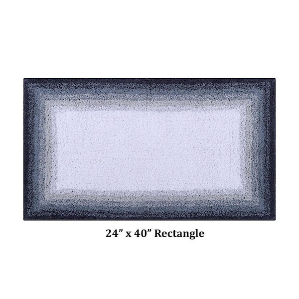Torrent Collection 24 in. x 40 in. Gray 100% Cotton Rectangle Bath Rug