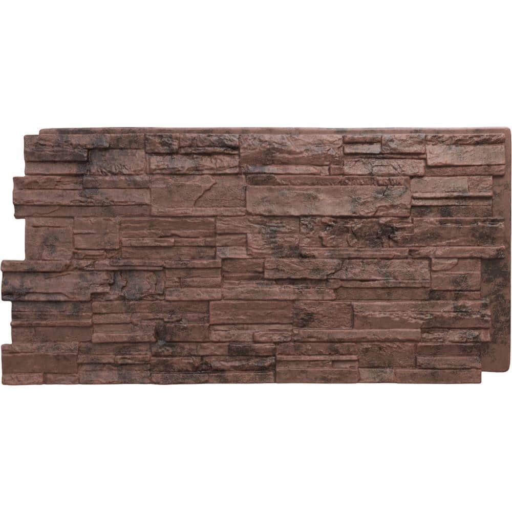 Ekena Millwork 48-5/8 in. x 24-3/4 in. Cascade Stacked Stone, StoneWall Faux Stone Siding Panel