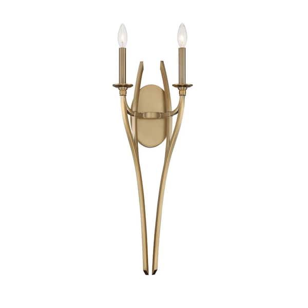 Minka Lavery Covent Park 2-Light Brushed Honey Gold Wall Sconce