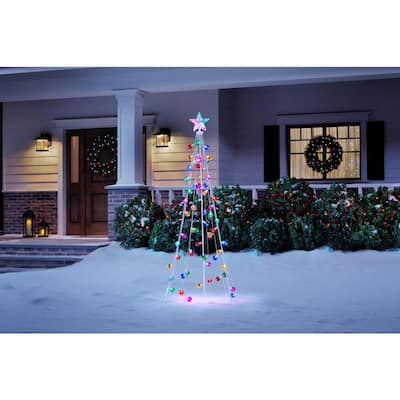 5 ft Multi Color 70-Light LED Cone Tree