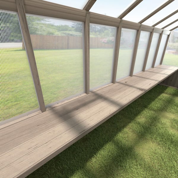 160.79 in. W Fir Wood Rectangular Floating Shelf Greenhouse Accessory for Plants Fits All 14 ft. Deep Greenhouse