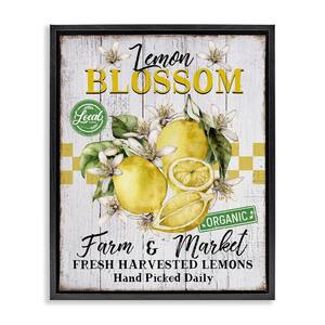 Lemon Blossom Market by Creatif Belle Black Floater Frame Food Graphic Art Print 31 in. x 25 in.