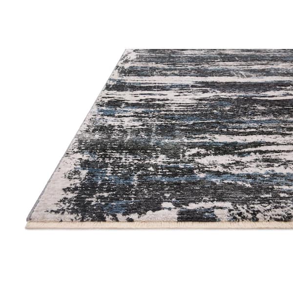 Vance Charcoal/Ivory 2 ft. 7 in. x 8 ft. Modern Marble Runner Area Rug