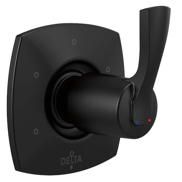 Delta Stryke 1-Handle Wall Mount 6-Setting Diverter Valve Trim Kit in Matte Black (Valve Not Included)