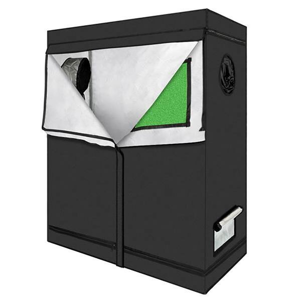 Unbranded - 4 ft. W x 2 ft. D x 5 ft. H Black Plant Grow Tent with Observation Window