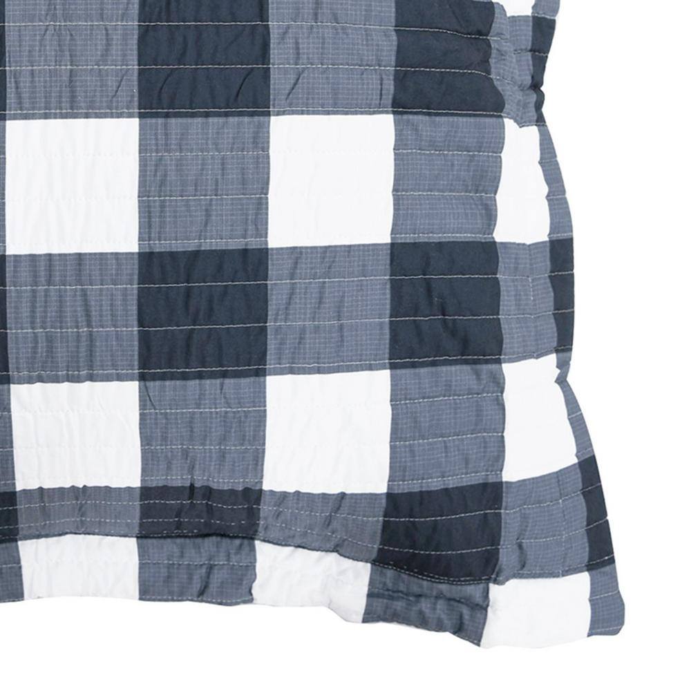 Charcoal Black and Cream Cotton Euro Sham Set