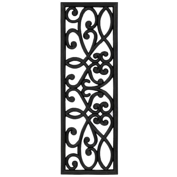 Ottomanson Easy clean, Waterproof, Low Profile Non-Slip Indoor/Outdoor Rubber Stair Treads, 10 in. x 30 in. (Set of 5), Black Iron