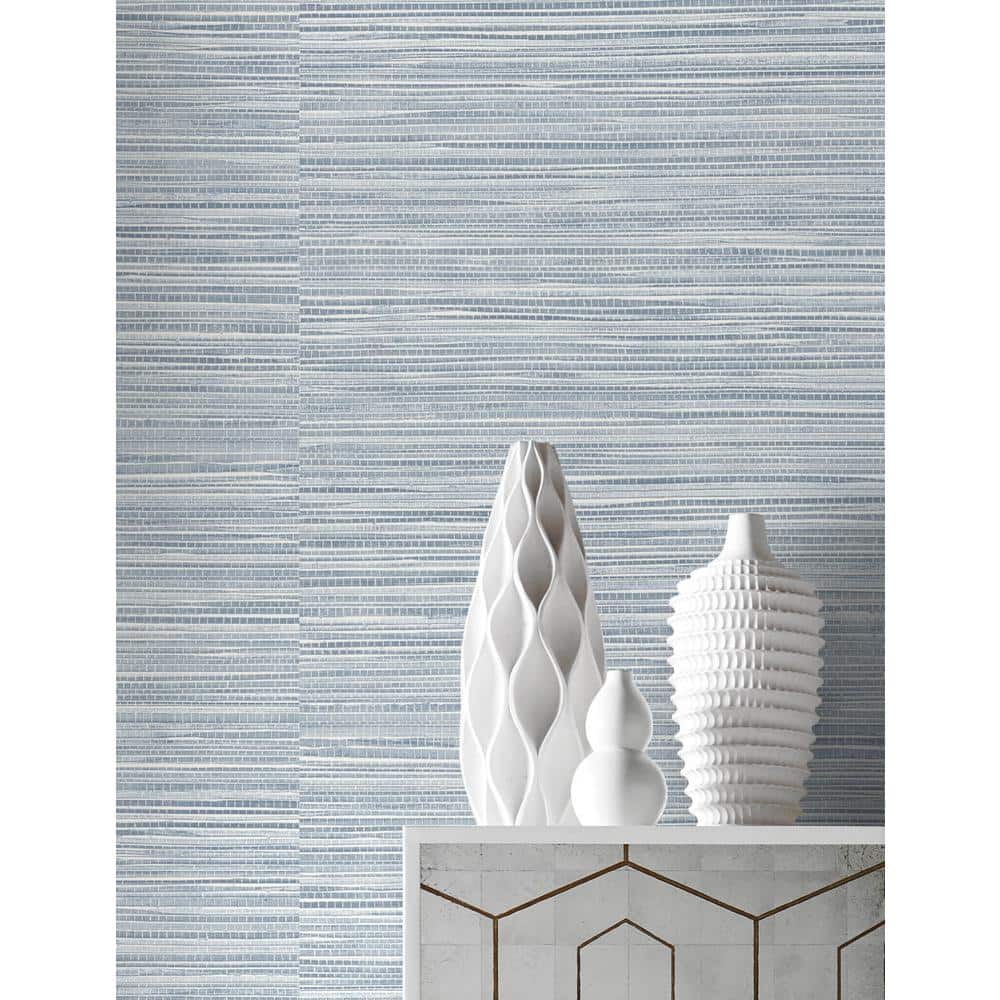 Sea Breeze Blue Vinyl Peel and Stick Wallpaper Roll