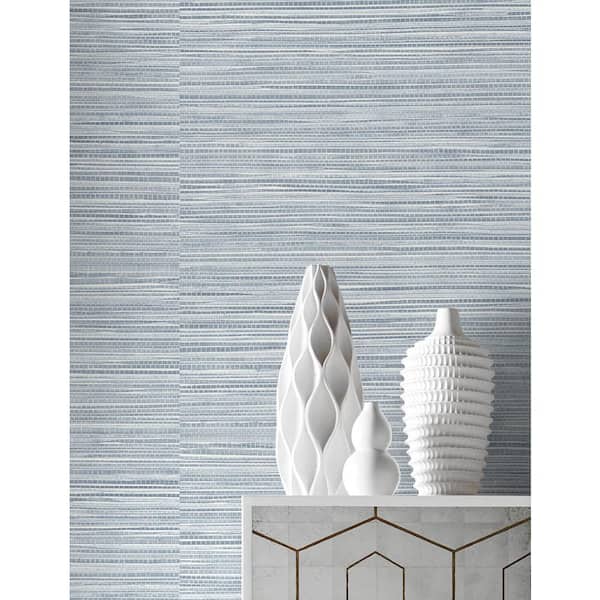 Luxe Sisal Sea Breeze Vinyl Peel & Stick Wallpaper Roll (Covers 40.5 Sq. Ft.)