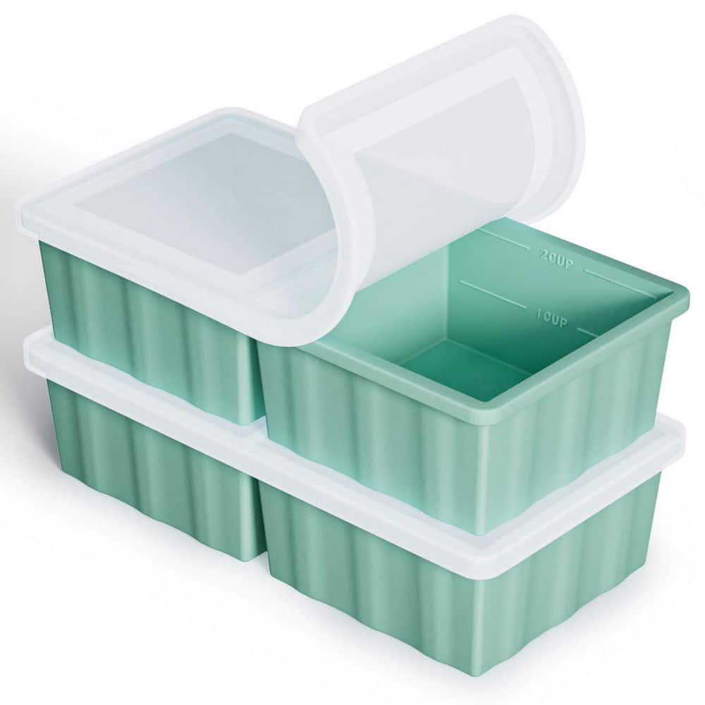 Stackable Lid Style Food-Grade Silicone Large Cube Ice Mold Freezer Trays for Portion Control and Soup Storage price history on PriceWatchPro