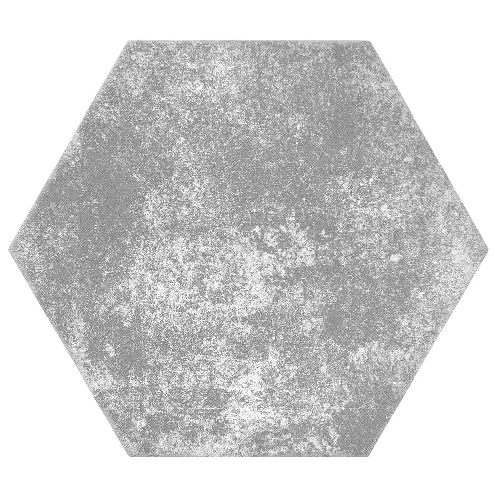 Gray Hexagon Matte Porcelain Floor and Wall Tile