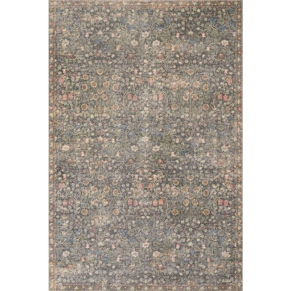 Indray Traditional Floral and Paisley Green 7 ft. x 9 ft. Indoor Area Rug