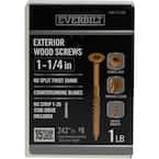 #8 x 1-1/4 in. Star Drive Flat Head Exterior Wood Screws (242-Pack)
