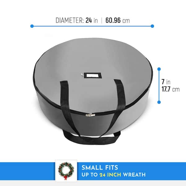 OSTO 24 Artificial Gray Nonwoven Christmas Wreath Storage Bag