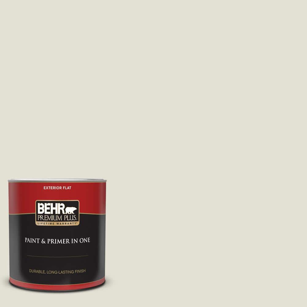 Behr Premium Plus 1 Qt Ppf 15 Crushed Limestone Flat Exterior Paint And Primer In One 405004 The Home Depot