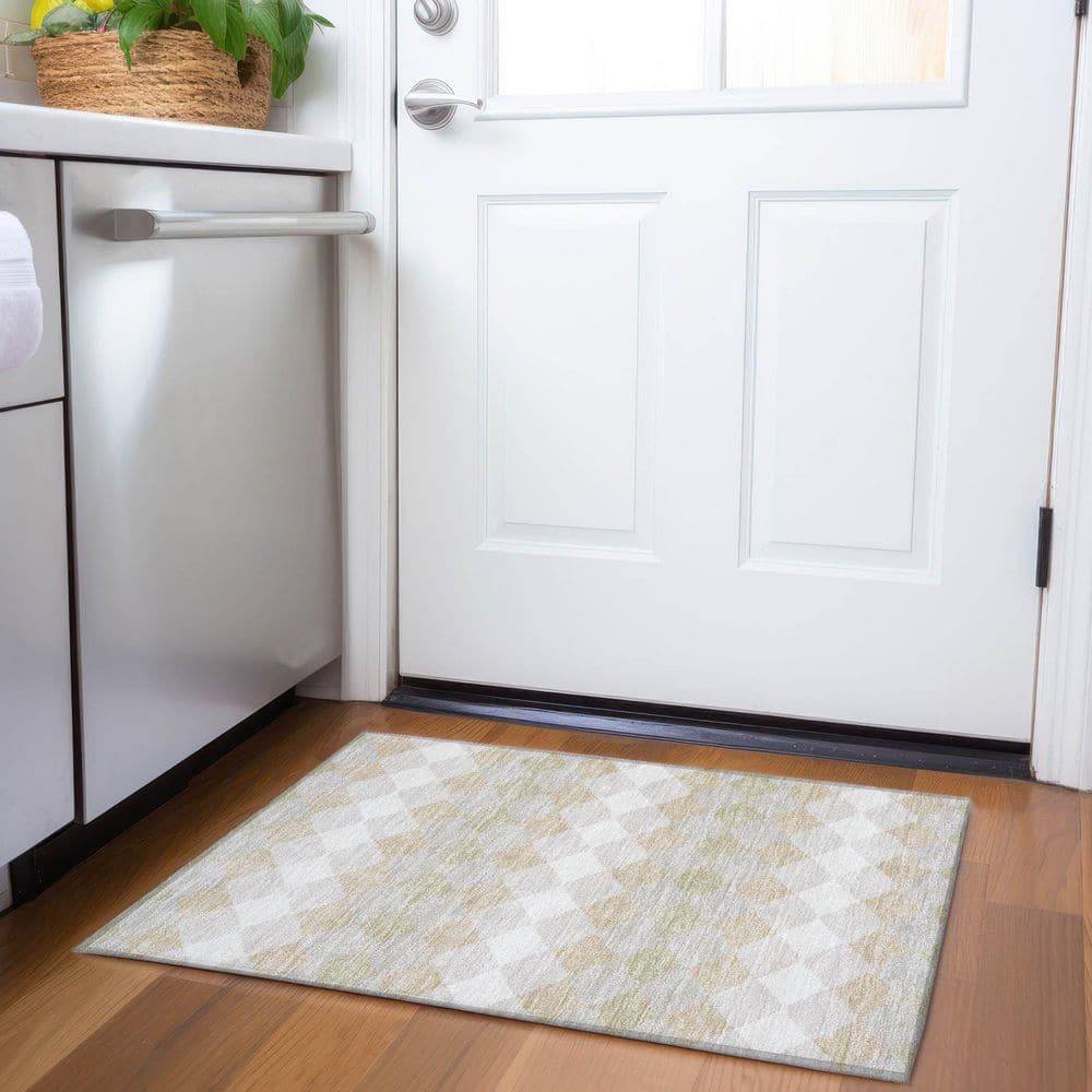 Mayfield Premium Machine Washable Abstract AMF1007 Beige 2 ft. x 3 ft. Area Rug price history on PriceWatchPro