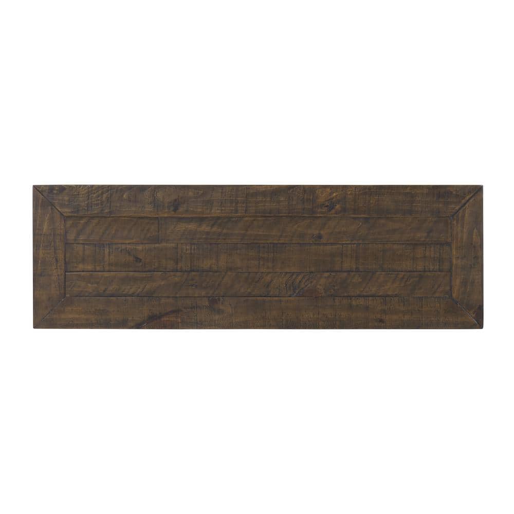 Monterey Black and Brown Pine Console Table with Storage