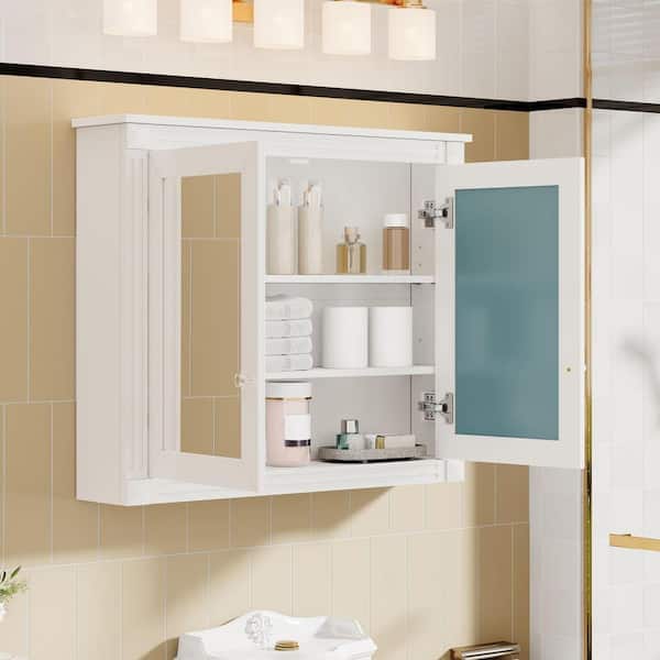 ZXDDMS Modern 36 in. W x 28 in. H Rectangular White Wall Surface