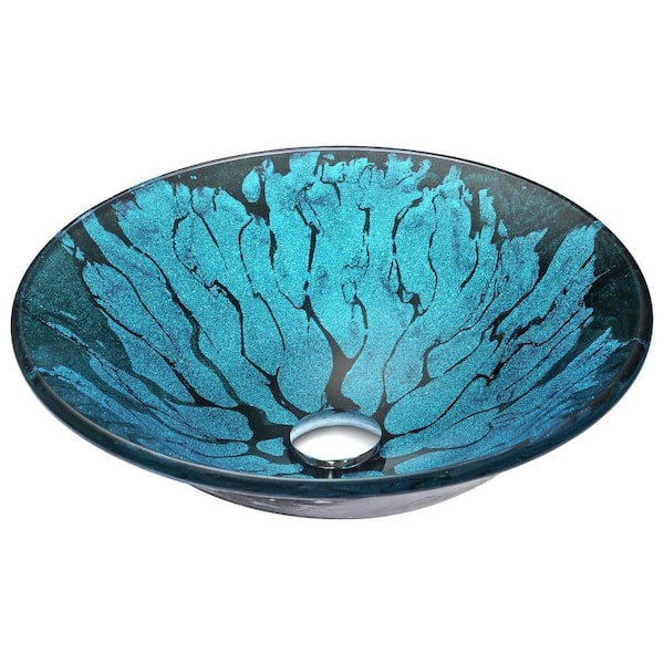 Arc Series Deco-Glass Vessel Sink in Lustrous Light Blue with Key Faucet in Brushed Nickel Arc Series Deco-Glass Vessel Sink in Lustrous Light Blue with Key Faucet in Brushed Nickel
