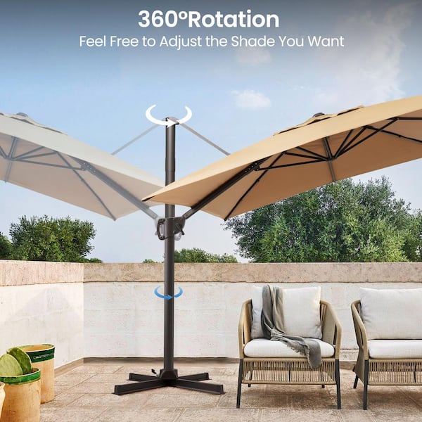 Pellebant 11.5 ft. x 9 ft. Aluminum Rectangular Tilt Outdoor 360