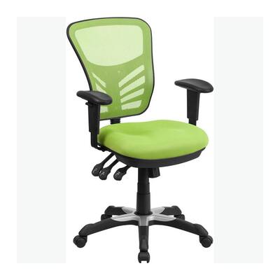 Mid-Back Green Mesh Multifunction Executive Swivel Ergonomic Office Chair with Adjustable Arms