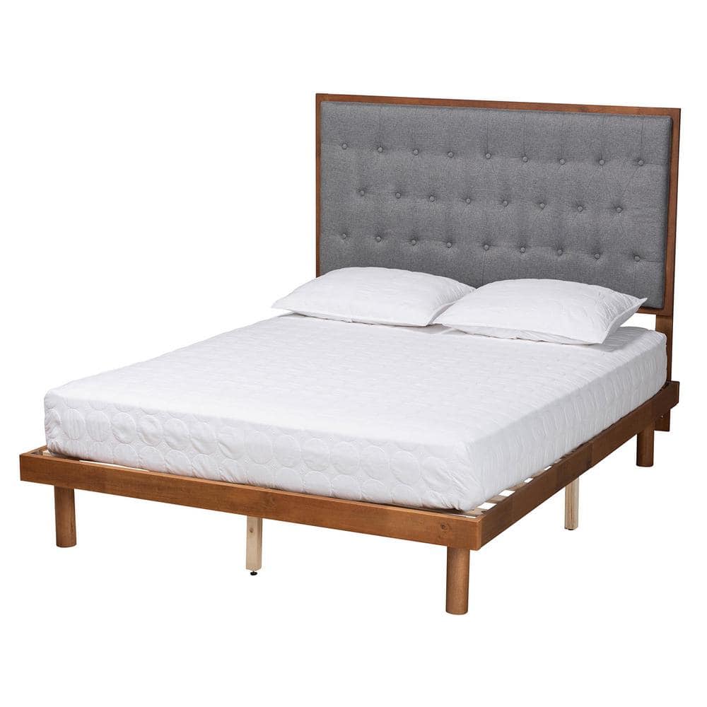 Baxton Studio Bellini Gray Wood Frame King Platform Bed