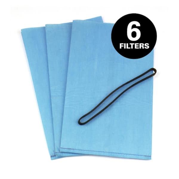 MULTI FIT Genuine Replacement Wet Dry Vac Bag Filters with Band for Select Stinger and Bucket Head Shop Vacuums (6-Pack) VF2000A