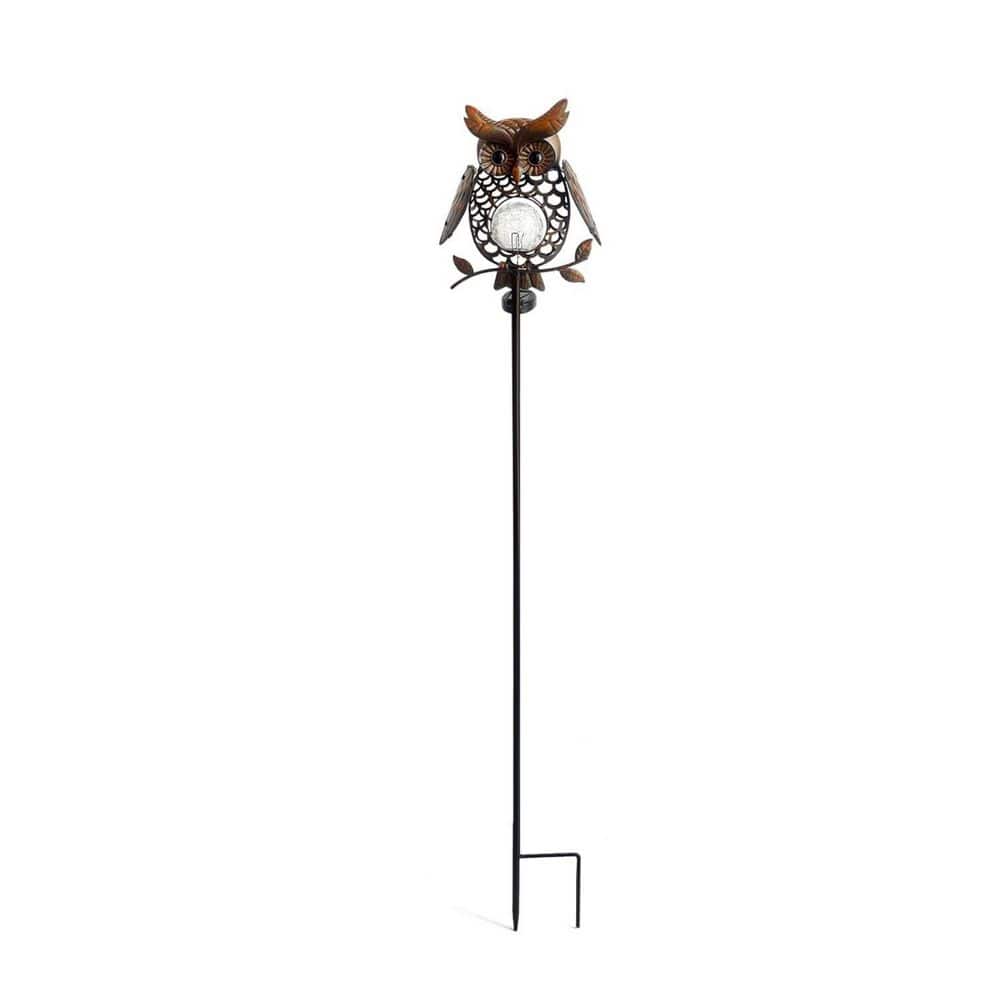 48 in. Solar Owl Lights Garden Stake L0DR2KLF7N - The Home Depot