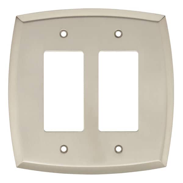 Liberty Amherst Decorative Double Rocker Switch Cover, Satin Nickel