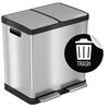 iTouchless 16 Gal Stainless Steel Rectangular Metal Household Trash Can and Recycle Bin, Trash Sticker, and Dual Odor Filters PC60RSS