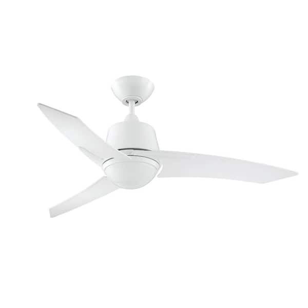 Designers Choice Collection Scimitar 44 in. White LED Ceiling Fan with Light Kit and Wall Control