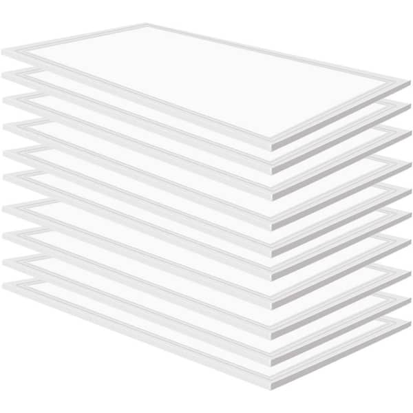 10-Pack 2 ft. x 4 ft. 5000K White Flat Panel Integrated LED 7800LM Commercial Light Fixture