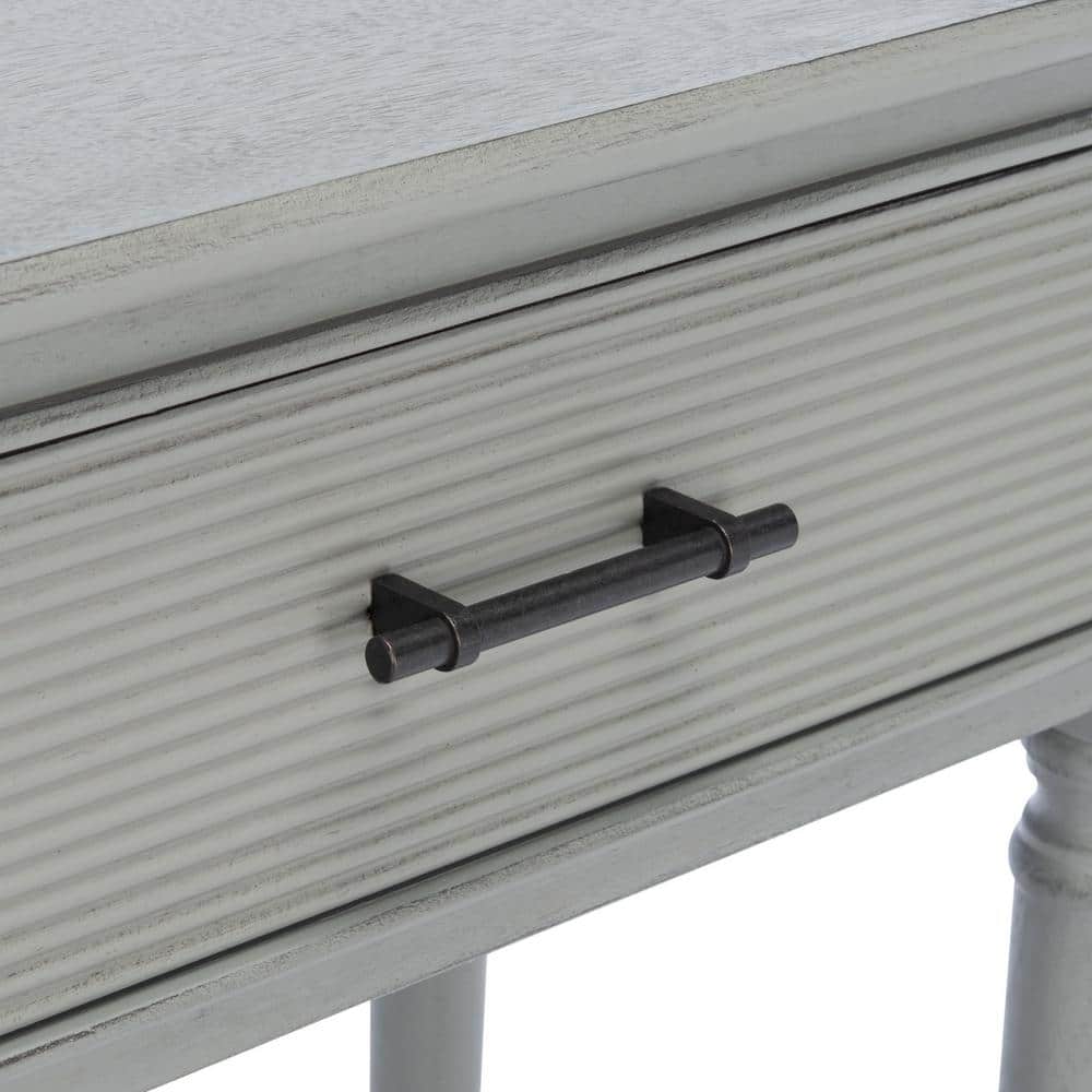 Ryder Distressed Grey 40" Wood and Metal Console Table with Storage
