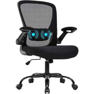 Breathable Mesh Back Black Office Chair with Extra Thickness Gas Lift Fast Up and Down